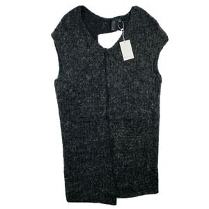 DRIFTER Industries Made In Compton Wool Blend Woven Gray Open Back Dress S NWT